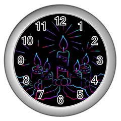Advent Wreath Candles Advent Wall Clocks (silver) 