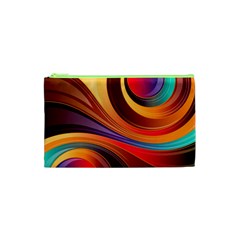 Abstract Colorful Background Wavy Cosmetic Bag (xs)