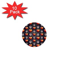 Love Heart Background 1  Mini Buttons (10 Pack) 