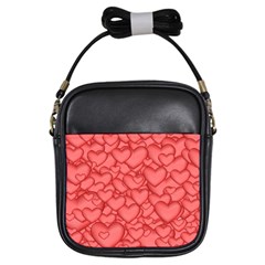 Background Hearts Love Girls Sling Bags by Nexatart