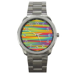 Colorful Background Sport Metal Watch by Nexatart