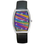 Colorful Background Barrel Style Metal Watch