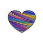 Colorful Background Rubber Coaster (Heart) 