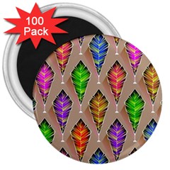 Abstract Background Colorful Leaves 3  Magnets (100 Pack)