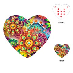 Colorful Abstract Background Colorful Playing Cards (heart) 