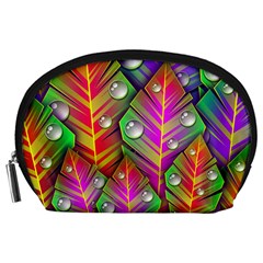 Abstract Background Colorful Leaves Accessory Pouches (large) 