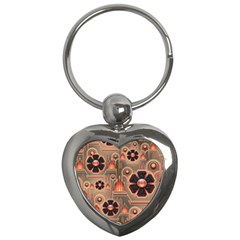 Background Floral Flower Stylised Key Chains (heart)  by Nexatart
