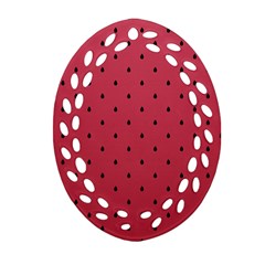 Watermelon Minimal Pattern Oval Filigree Ornament (two Sides) by jumpercat