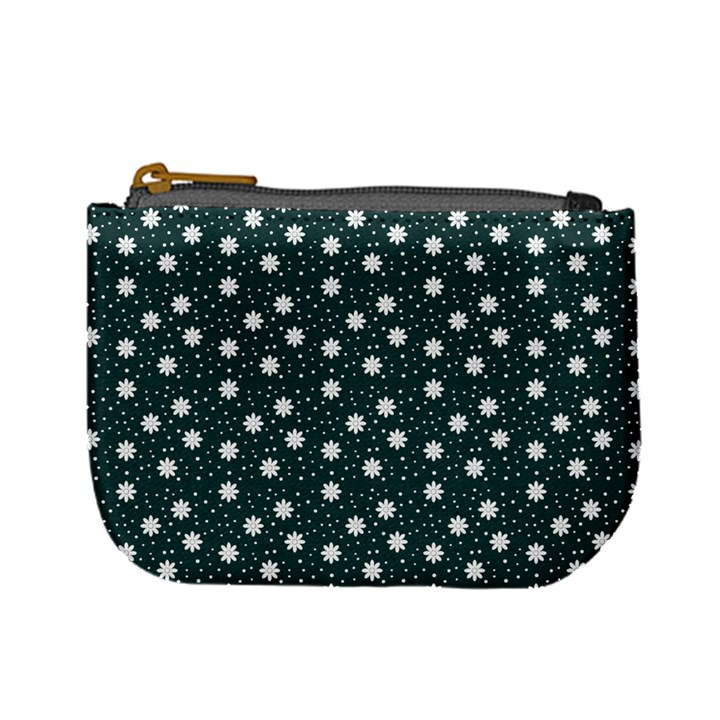 Floral Dots Teal Mini Coin Purses