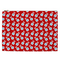 Square Flowers Red Cosmetic Bag (xxl)  by snowwhitegirl