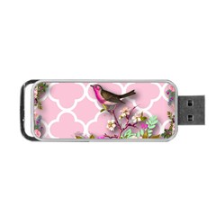 Shabby Chic,floral,bird,pink,collage Portable Usb Flash (one Side) by NouveauDesign