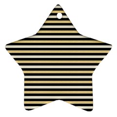 Black And Gold Stripes Star Ornament (two Sides) by jumpercat
