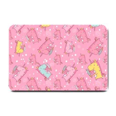 Unicorns Eating Ice Cream Pattern Small Doormat  by Bigfootshirtshop