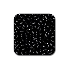 Music Tones Black Rubber Coaster (square)  by jumpercat