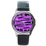 Purple Tentacles Round Metal Watch