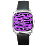 Purple Tentacles Square Metal Watch