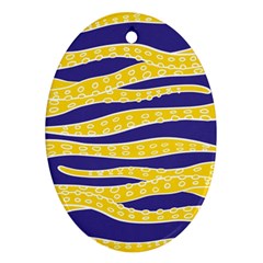 Yellow Tentacles Oval Ornament (two Sides) by jumpercat