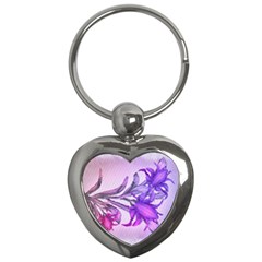 Flowers Flower Purple Flower Key Chains (heart)  by Nexatart