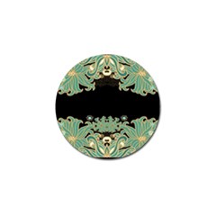 Black,green,gold,art Nouveau,floral,pattern Golf Ball Marker (4 Pack) by NouveauDesign