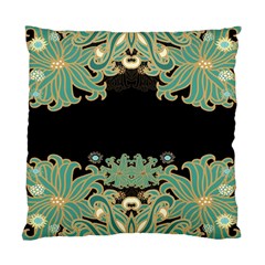 Black,green,gold,art Nouveau,floral,pattern Standard Cushion Case (one Side) by NouveauDesign