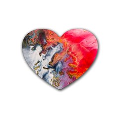 Art Abstract Macro Rubber Coaster (heart) 