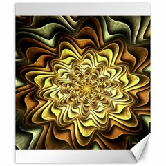 Fractal Flower Petals Gold Canvas 20  X 24  