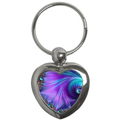 Abstract Fractal Fractal Structures Key Chains (heart) 
