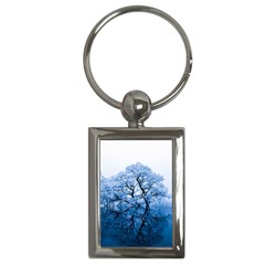 Nature Inspiration Trees Blue Key Chains (rectangle) 