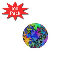 Star Abstract Colorful Fireworks 1  Mini Buttons (100 Pack) 