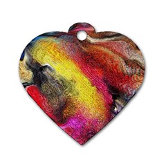 Background Art Abstract Watercolor Dog Tag Heart (two Sides)