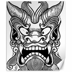 Japanese Onigawara Mask Devil Ghost Face Canvas 20  X 24   by Alisyart