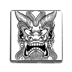 Japanese Onigawara Mask Devil Ghost Face Memory Card Reader (square) by Alisyart