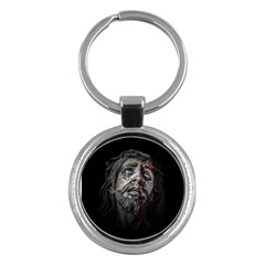 Jesuschrist Face Dark Poster Key Chains (round)  by dflcprints