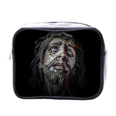 Jesuschrist Face Dark Poster Mini Toiletries Bags by dflcprints
