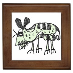 Monster Rat Pencil Drawing Illustration Framed Tiles by dflcprints