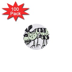 Monster Rat Pencil Drawing Illustration 1  Mini Buttons (100 Pack)  by dflcprints