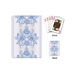 Beautiful,pale Blue,floral,shabby Chic,pattern Playing Cards (mini)  by NouveauDesign