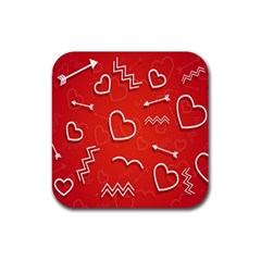 Background Valentine S Day Love Rubber Coaster (square) 