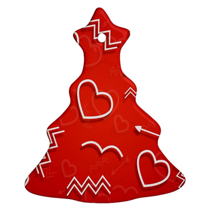 Background Valentine S Day Love Christmas Tree Ornament (Two Sides)