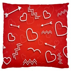 Background Valentine S Day Love Large Flano Cushion Case (one Side) by Nexatart