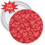 Background Hearts Love 3  Buttons (100 pack) 