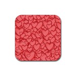 Background Hearts Love Rubber Coaster (Square) 