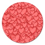 Background Hearts Love Magnet 5  (Round)