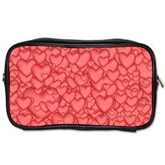 Background Hearts Love Toiletries Bags by Nexatart