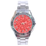 Background Hearts Love Stainless Steel Analogue Watch