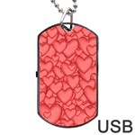 Background Hearts Love Dog Tag USB Flash (Two Sides)