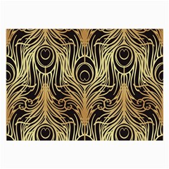 Gold, Black,peacock Pattern,art Nouveau,vintage,belle Epoque,chic,elegant,peacock Feather,beautiful Large Glasses Cloth by NouveauDesign