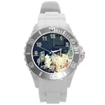 Abandonded Dollhouse Round Plastic Sport Watch (L)