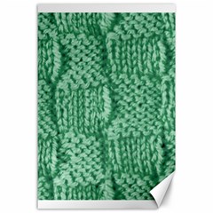 Knitted Wool Square Green Canvas 24  X 36  by snowwhitegirl