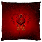 Wonderful Hearts, Kisses Large Flano Cushion Case (Two Sides)